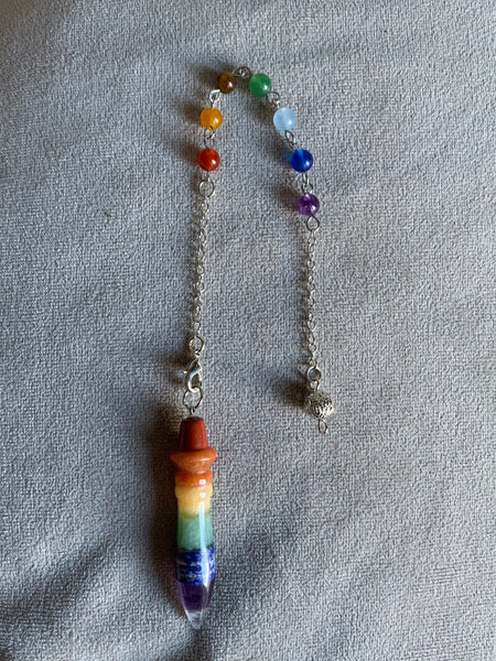 Pendule pierre chackras arc-en-ciel chackras pendulum mystique Comme un ange
