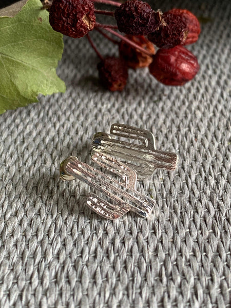 Boucles d’oreilles breloque cactus argent Comme un ange