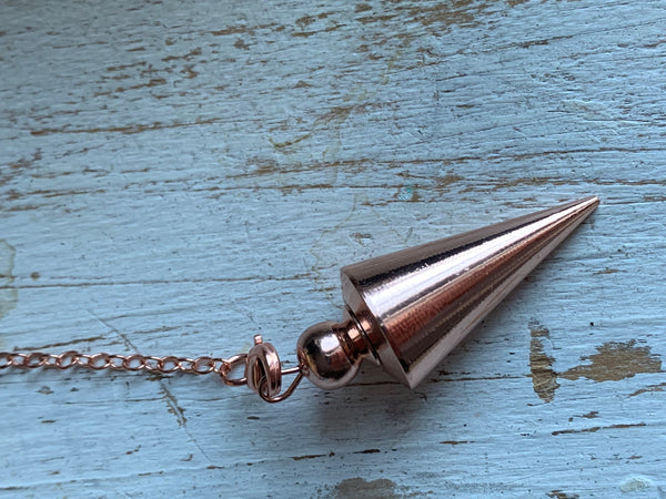 Pendule alliage de métaux argent rose gold pendulum mystique énergie positive Comme un ange