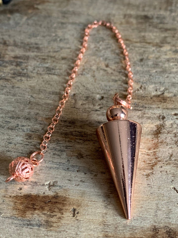 Pendule alliage de métaux argent rose gold pendulum mystique énergie positive Comme un ange