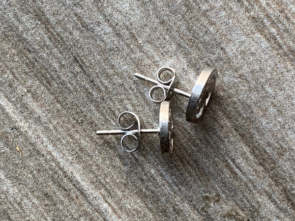 Boucles d’oreilles cabochon en stainless arbre de vie argent Comme un ange