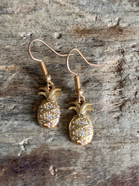 Boucles d’oreilles breloque ananas or Comme un ange