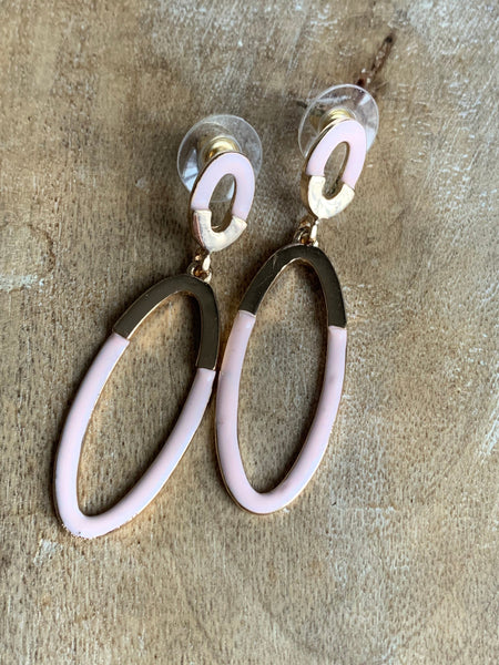 Boucles d’oreilles alliage de métaux or et rose Comme un ange