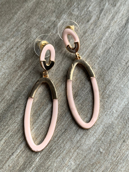 Boucles d’oreilles alliage de métaux or et rose Comme un ange