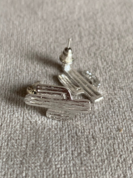 Boucles d’oreilles breloque cactus argent Comme un ange