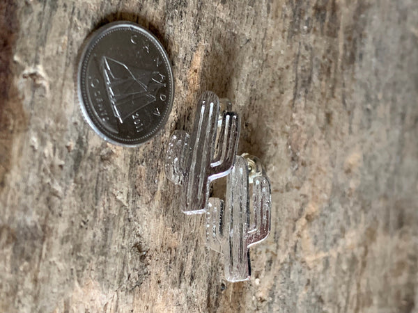Boucles d’oreilles breloque cactus argent Comme un ange