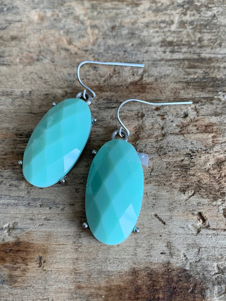 Boucles d’oreilles breloque turquoise Comme un ange