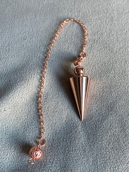 Pendule alliage de métaux argent rose gold pendulum mystique énergie positive Comme un ange