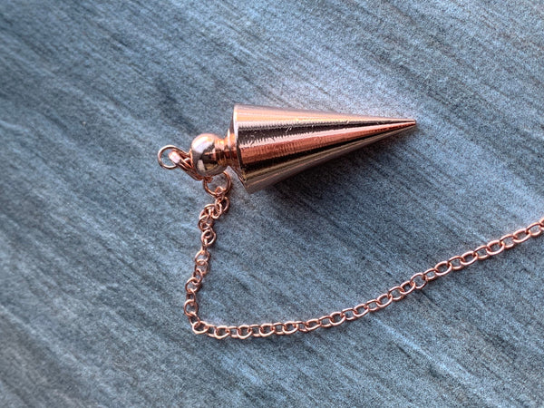 Pendule alliage de métaux argent rose gold pendulum mystique énergie positive Comme un ange