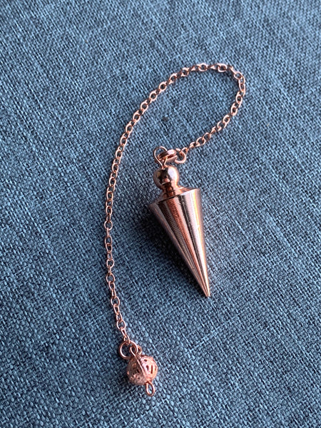 Pendule alliage de métaux argent rose gold pendulum mystique énergie positive Comme un ange
