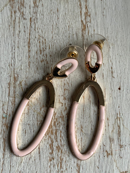 Boucles d’oreilles alliage de métaux or et rose Comme un ange