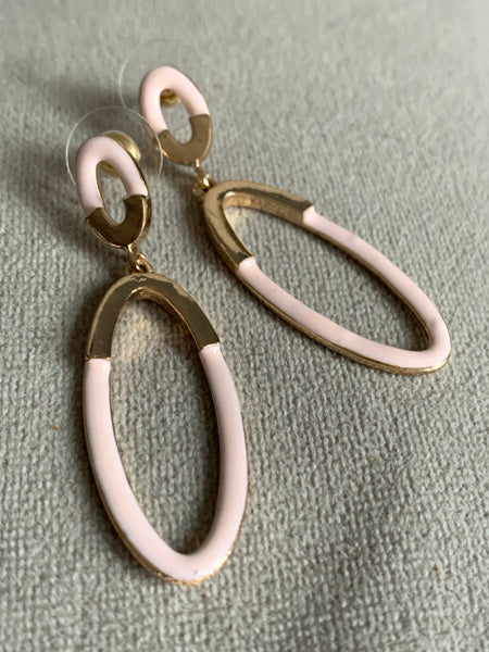 Boucles d’oreilles alliage de métaux or et rose Comme un ange