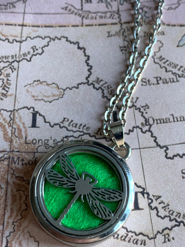 Collier aromathérapie libellule necklace dragon fly essentiel oil Comme un ange