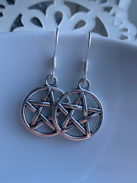 Boucles d’oreilles breloque étoile de sorcellerie alliage de métaux argent Comme un ange