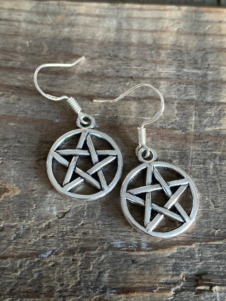 Boucles d’oreilles breloque étoile de sorcellerie alliage de métaux argent Comme un ange