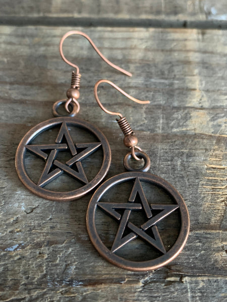 Boucles d’oreilles breloque étoile de sorcellerie alias de métaux bronze Comme un ange