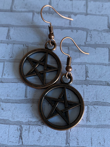 Boucles d’oreilles breloque étoile de sorcellerie alias de métaux bronze Comme un ange