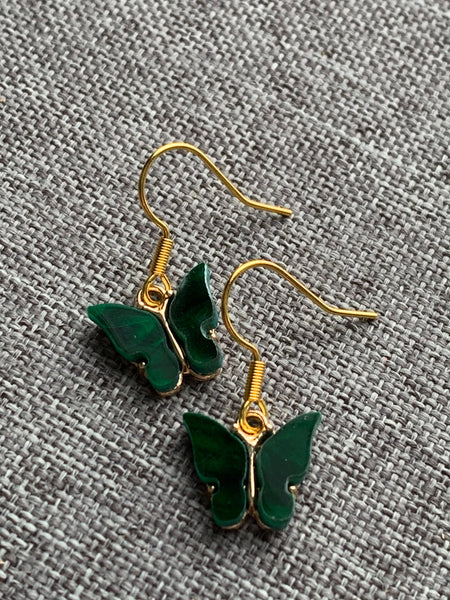 Boucles d’oreilles vertes papillon en liberté Comme un ange