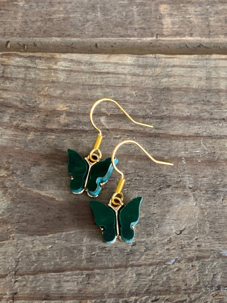 Boucles d’oreilles vertes papillon en liberté Comme un ange