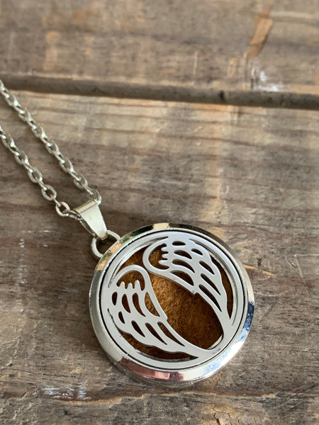 Collier breloque plume d’ange bijoux diffuseur aromathérapie alliage de métaux Comme un ange