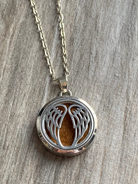 Collier breloque plume d’ange bijoux diffuseur aromathérapie alliage de métaux Comme un ange