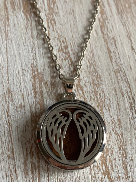 Collier breloque plume d’ange bijoux diffuseur aromathérapie alliage de métaux Comme un ange