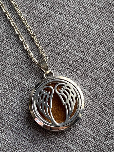 Collier breloque plume d’ange bijoux diffuseur aromathérapie alliage de métaux Comme un ange