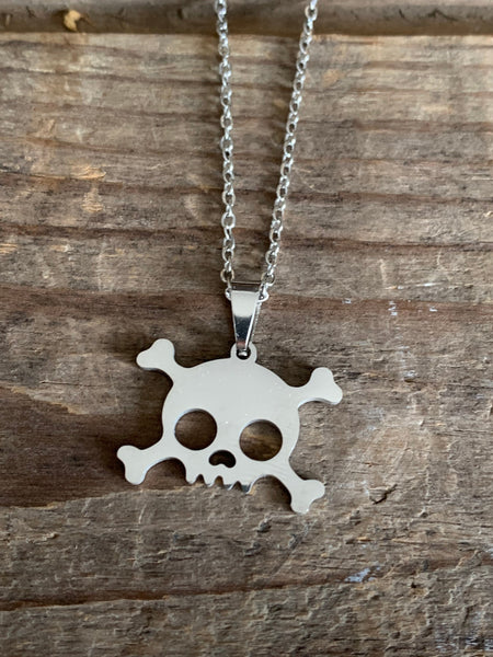 Collier tête de mort skull necklace Comme un ange