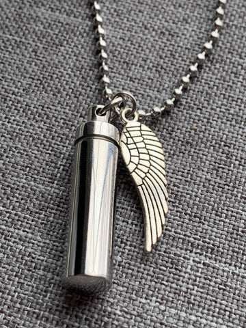 Collier breloque plume d’ange bijoux commémoratif alliage de métaux argent Comme un ange
