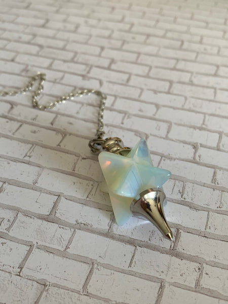 Pendule markaba  sur chaîne alliage de métaux argent pendulum mystique énergie positive reiki Comme un ange
