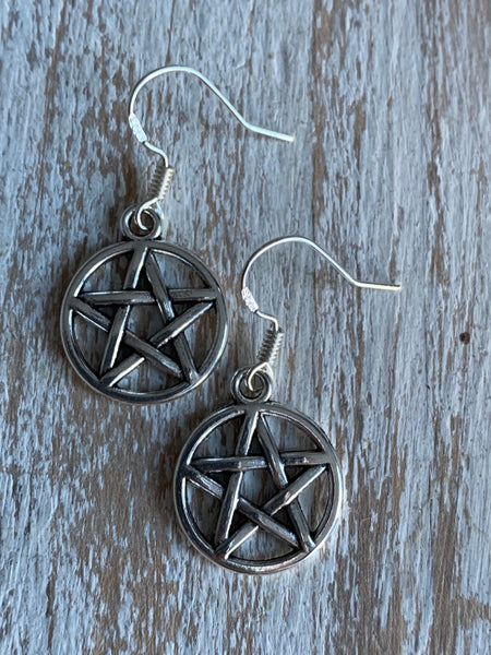 Boucles d’oreilles breloque étoile de sorcellerie alliage de métaux argent Comme un ange