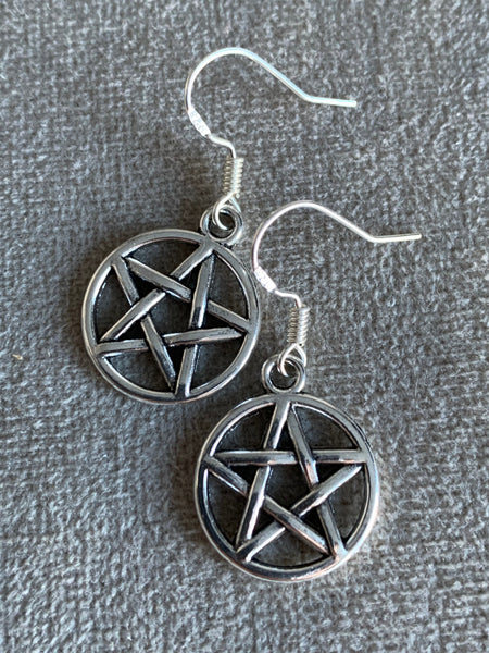 Boucles d’oreilles breloque étoile de sorcellerie alliage de métaux argent Comme un ange