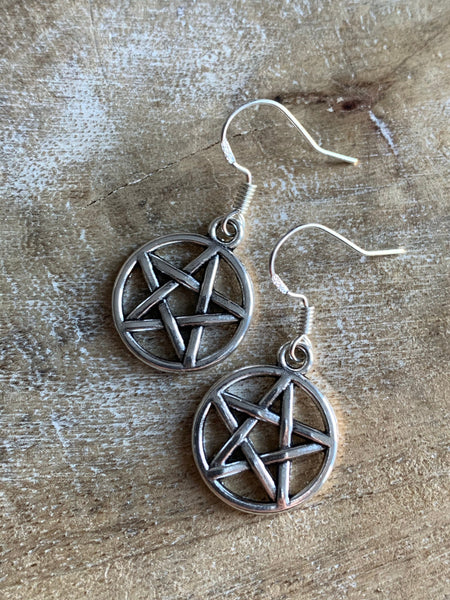 Boucles d’oreilles breloque étoile de sorcellerie alliage de métaux argent Comme un ange