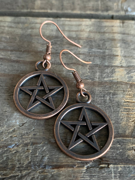 Boucles d’oreilles breloque étoile de sorcellerie alias de métaux bronze Comme un ange