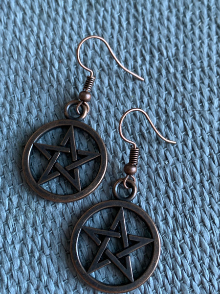 Boucles d’oreilles breloque étoile de sorcellerie alias de métaux bronze Comme un ange