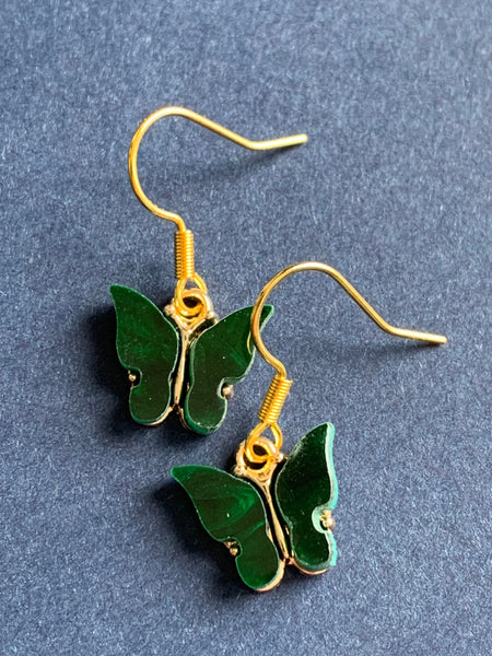 Boucles d’oreilles vertes papillon en liberté Comme un ange