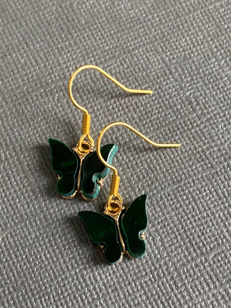Boucles d’oreilles vertes papillon en liberté Comme un ange