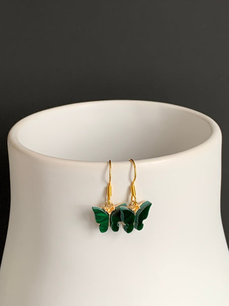 Boucles d’oreilles vertes papillon en liberté Comme un ange