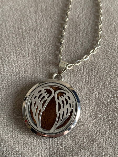 Collier breloque plume d’ange bijoux diffuseur aromathérapie alliage de métaux Comme un ange