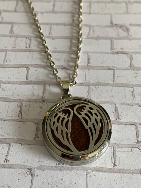 Collier breloque plume d’ange bijoux diffuseur aromathérapie alliage de métaux Comme un ange