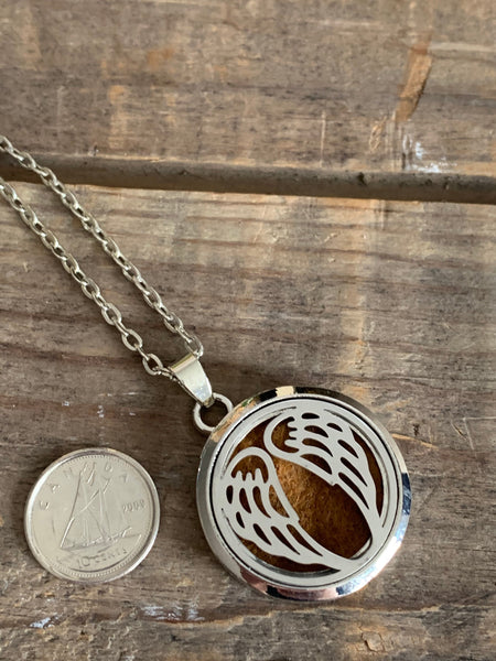 Collier breloque plume d’ange bijoux diffuseur aromathérapie alliage de métaux Comme un ange