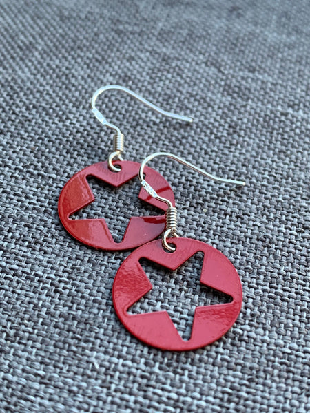 Boucles d’oreilles breloque étoile rouge crochet alliage de métaux argent Comme un ange