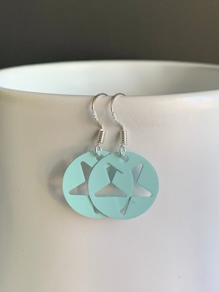 Boucles d’oreilles breloque étoile bleu crochet alliage de métaux argent Comme un ange