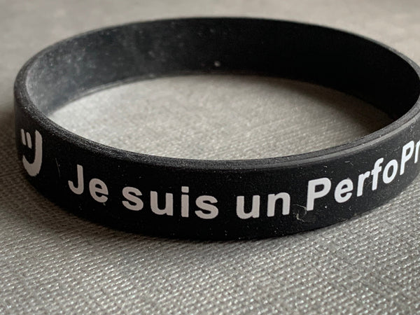 Bracelet PerfoPreneur noir silicone Comme un ange