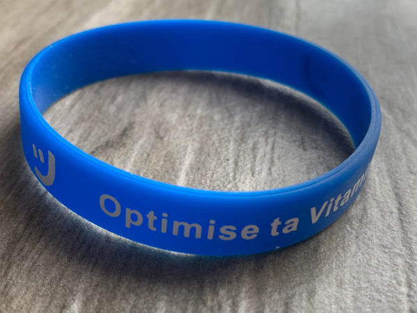 Bracelet optimise ta vitamine C et D bleu silicone Comme un ange