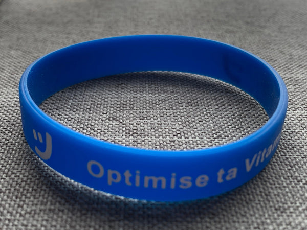 Bracelet optimise ta vitamine C et D bleu silicone Comme un ange
