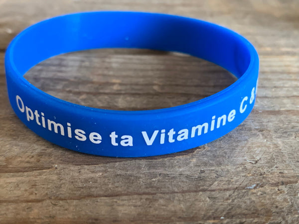 Bracelet optimise ta vitamine C et D bleu silicone Comme un ange