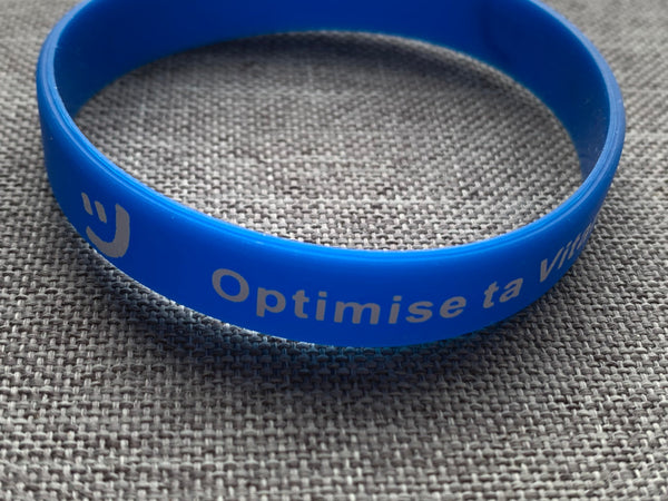 Bracelet optimise ta vitamine C et D bleu silicone Comme un ange