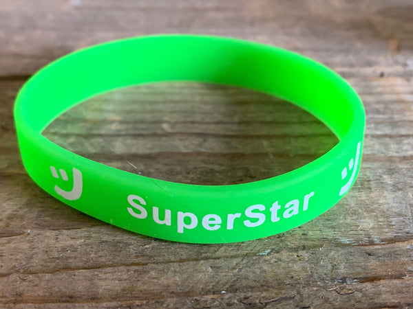 Bracelet SuperStar silicone vert Comme un ange