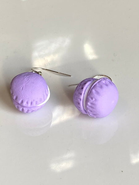 Boucles d’oreilles macaron mauve Comme un ange